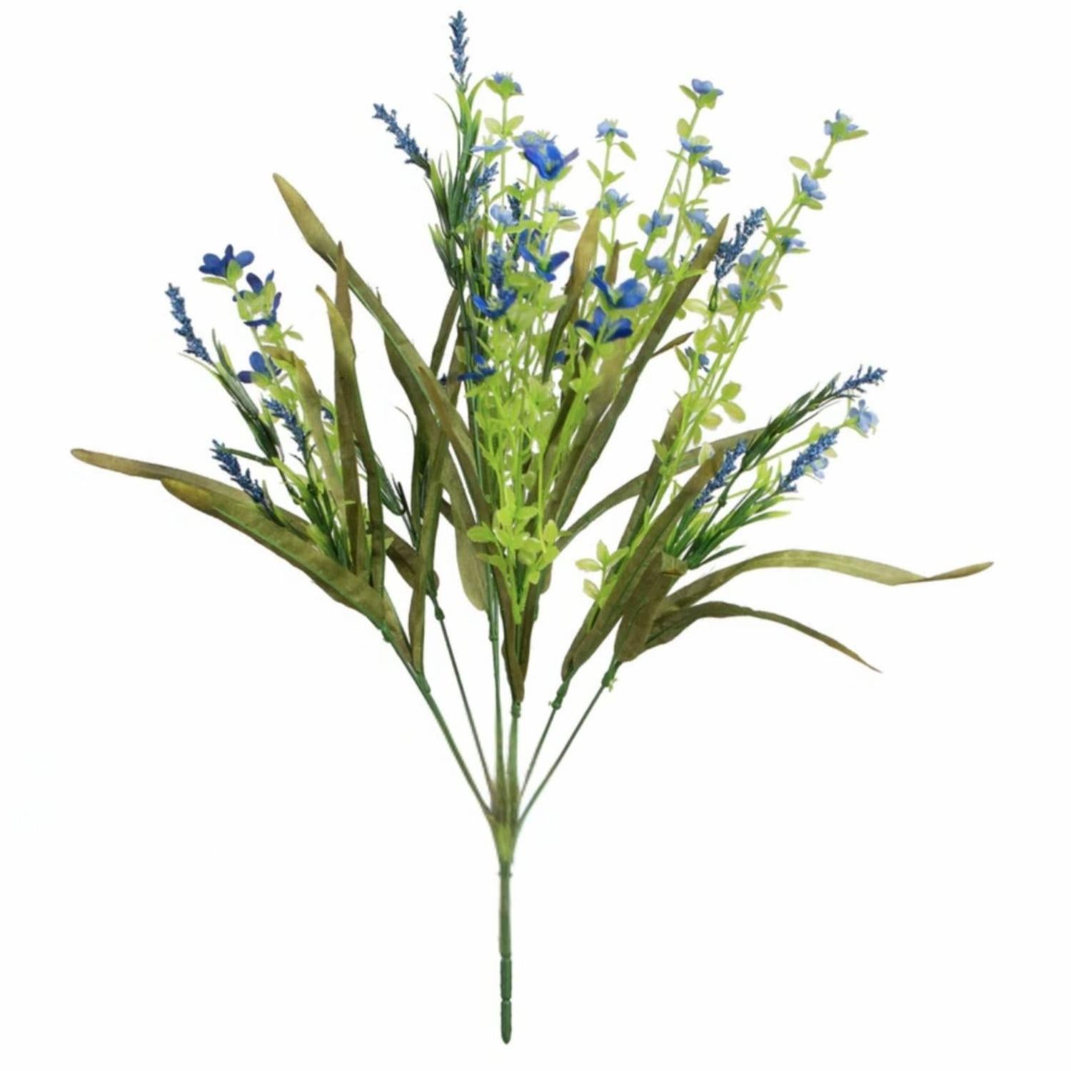 21" Flower & Grasses Filler Bush: Blue