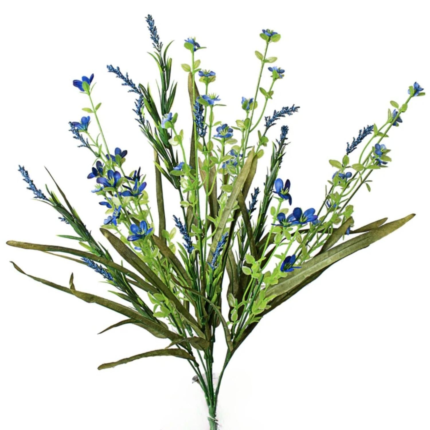 21" Flower & Grasses Filler Bush: Blue