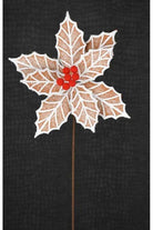 Shop For 21" Frosted Gingerbread Poinsettia Stem