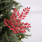 Shop For 21" Glitter Honey Locust Spray: Red