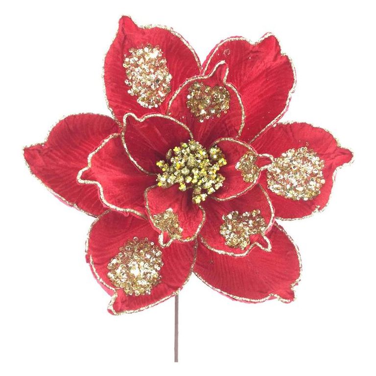 Shop For 21" Magnolia Bloom Spray: Red