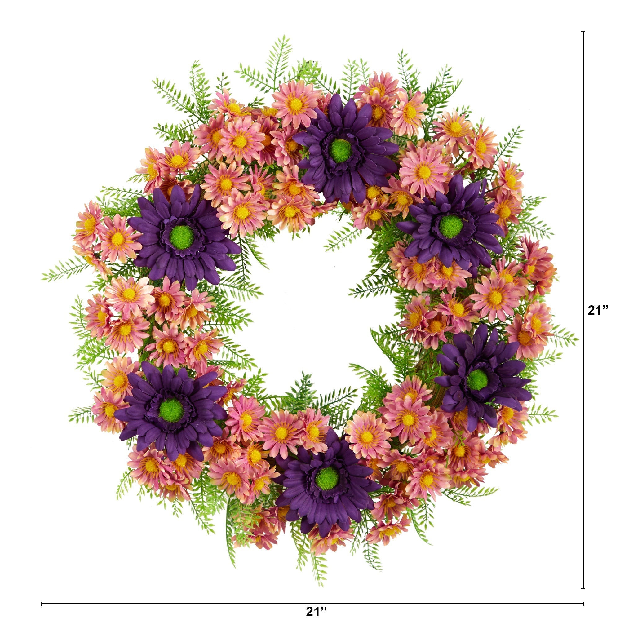 Shop For 21” Mixed Daisy Artificial Wreath