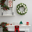 Shop For 21” Poinsettia and Variegated Holly Wreath