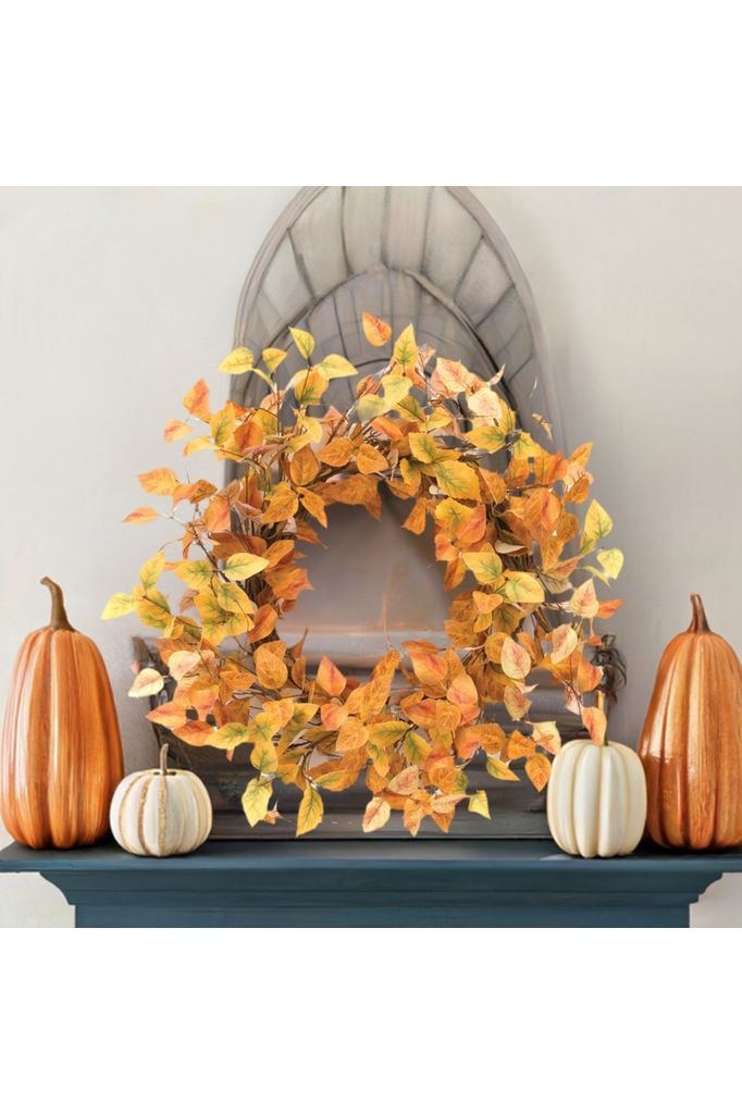 Shop For 21.5" Magnolia Leaf Foliage Fall Artificial Wreath at Michelle's aDOORable Creations