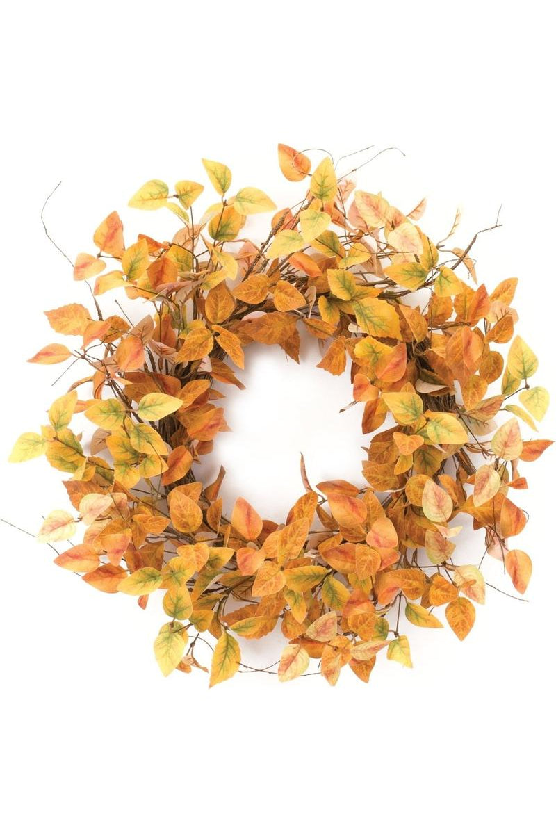 Shop For 21.5" Magnolia Leaf Foliage Fall Artificial Wreath 87209DS