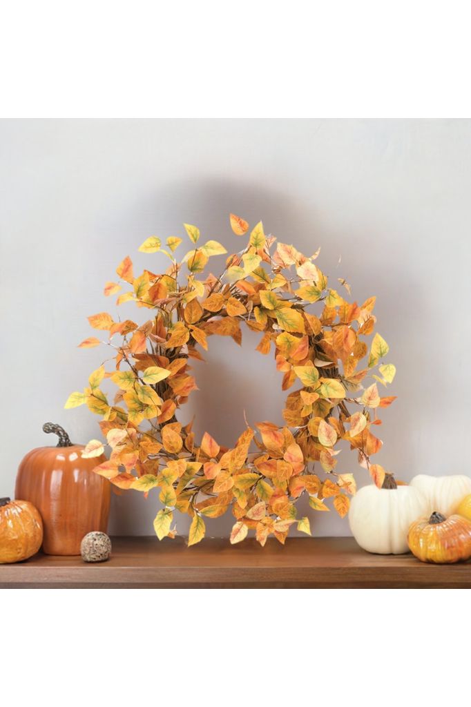 Shop For 21.5" Magnolia Leaf Foliage Fall Artificial Wreath at Michelle's aDOORable Creations