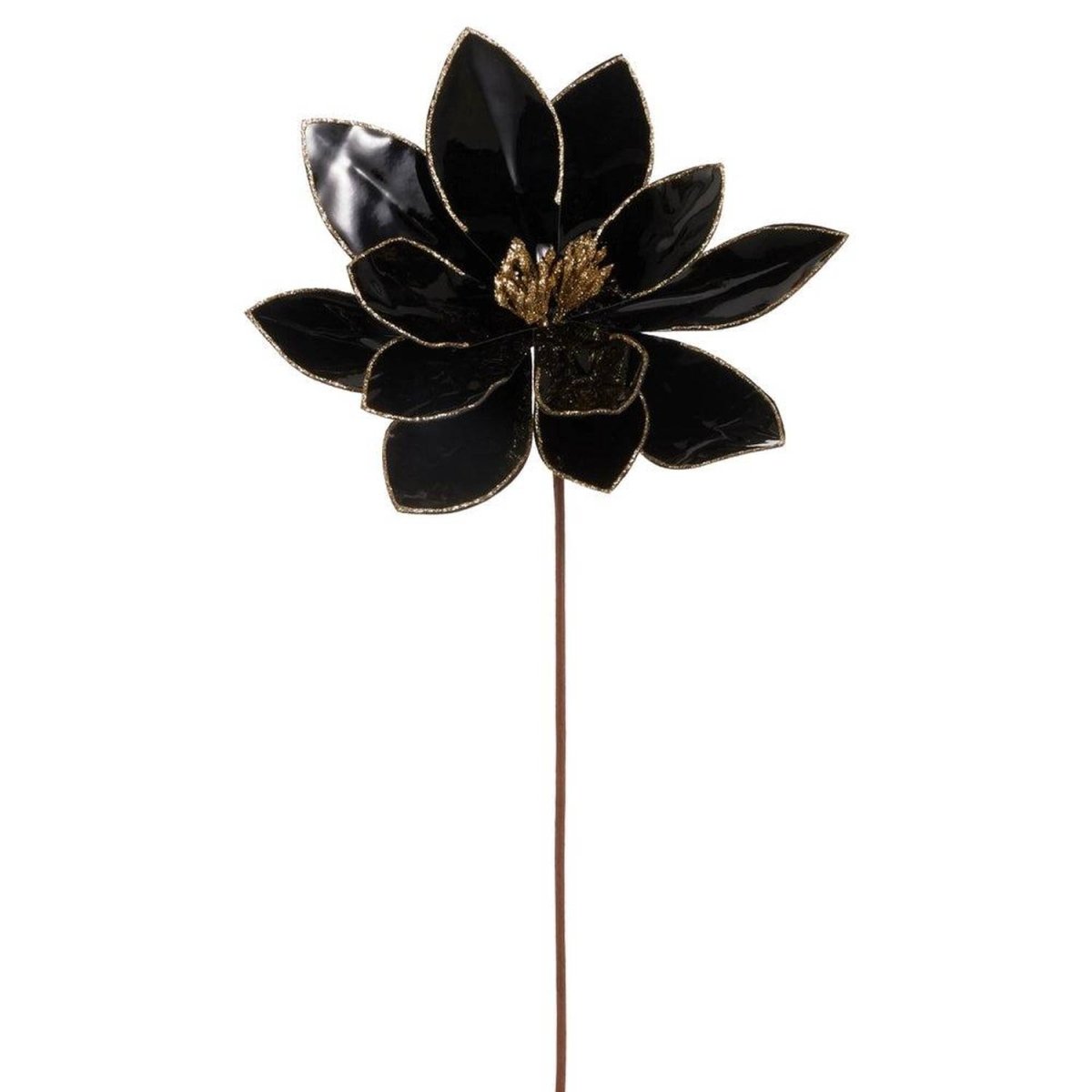 Shop For 21in Black Metallic Poinsettia Stem