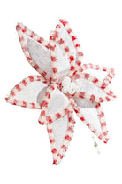 Shop For 22” Candy Snow Glitter Poinsettia Stem: White/Pink at Michelle's aDOORable Creations