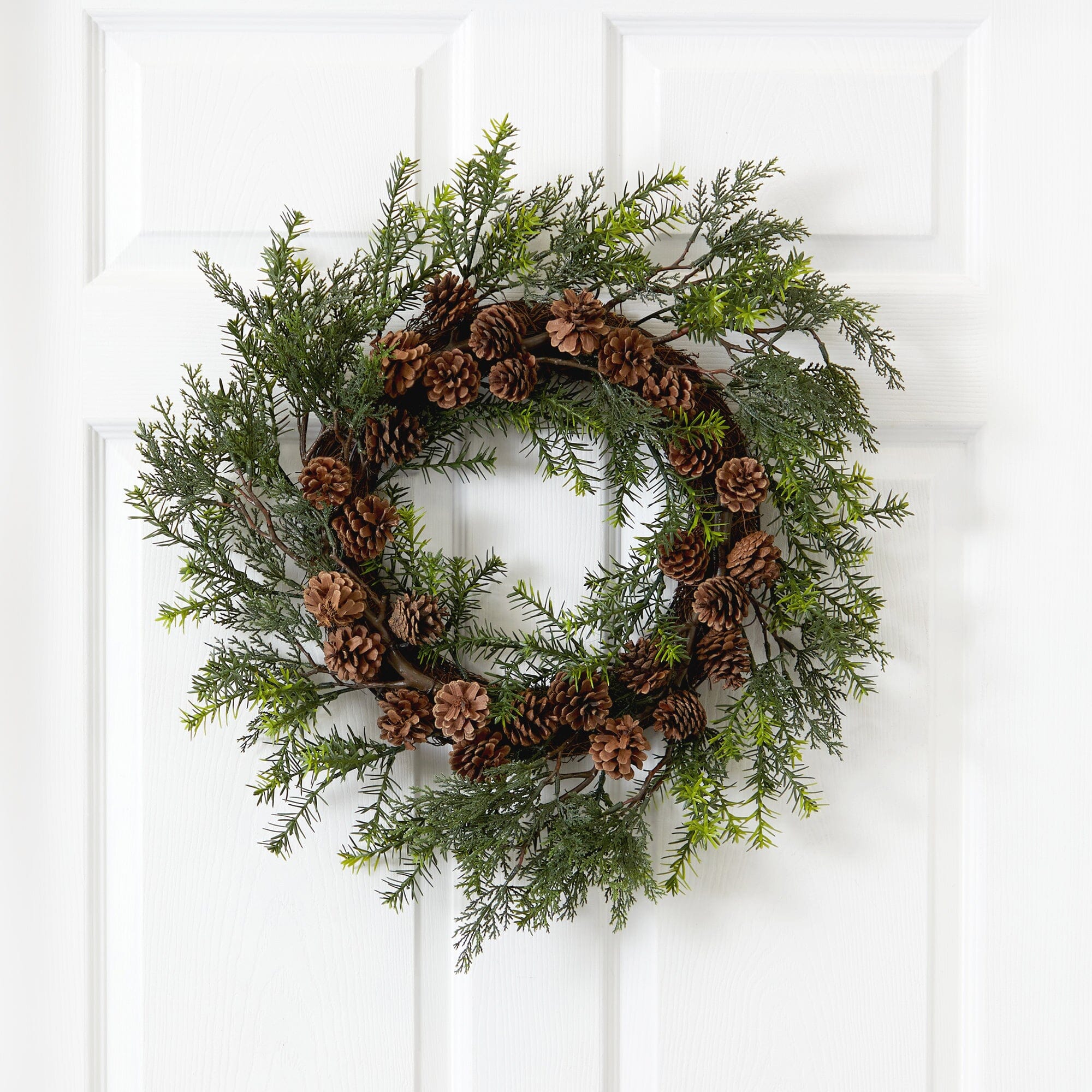 Shop For 22” Cedar, Grass and Pine Cone Artificial Wreath