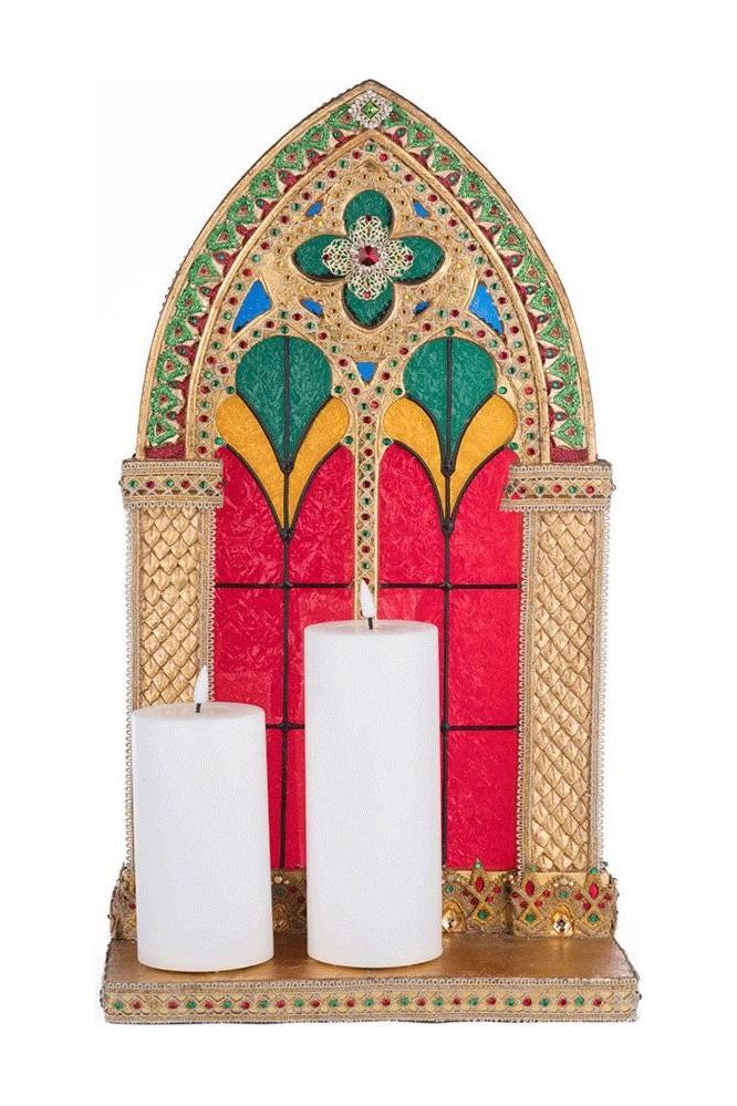 Shop For 22" Christmas Castle Pillar Candle Holder