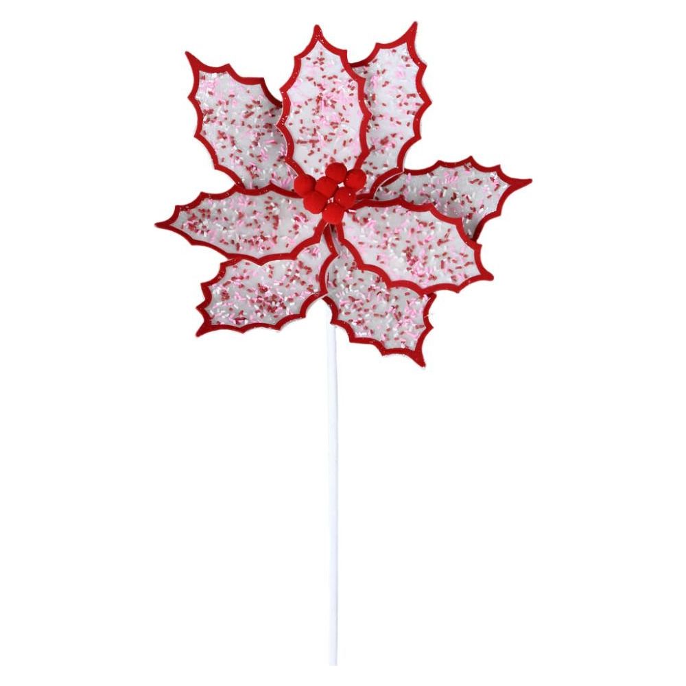 Shop For 22" Confetti Poinsettia Stem: Red