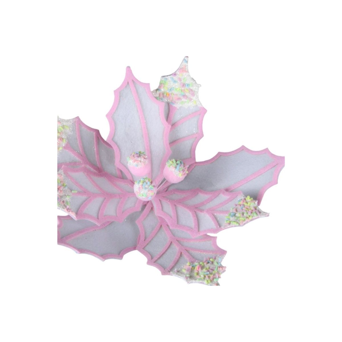 Shop For 22" Confetti Poinsettia Stem: White/Pink