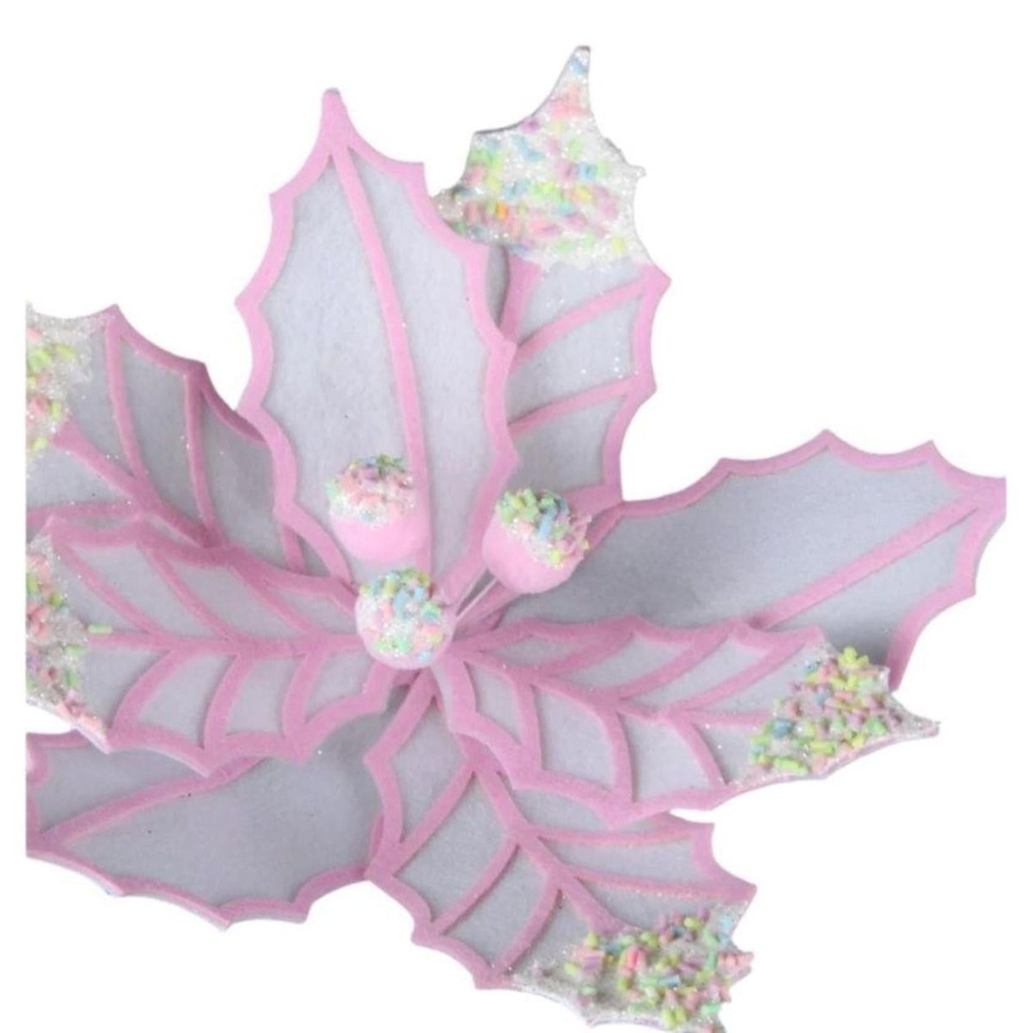 Shop For 22" Confetti Poinsettia Stem: White/Pink