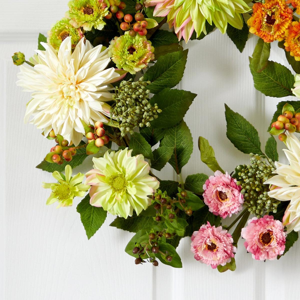 Shop For 22” Dahlia & Mum Wreath