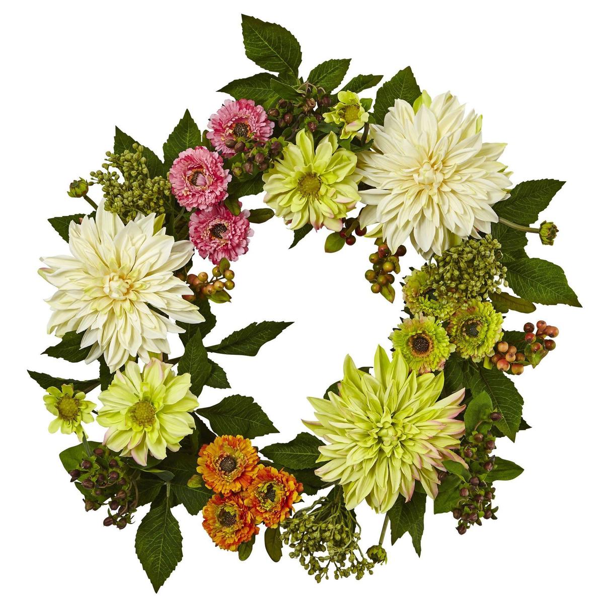 Shop For 22” Dahlia & Mum Wreath