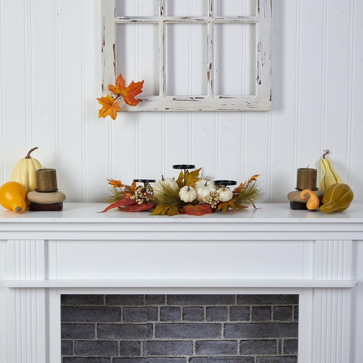 Shop For 22” Fall Pumpkin and Maple Leaf Autumn Candelabrum