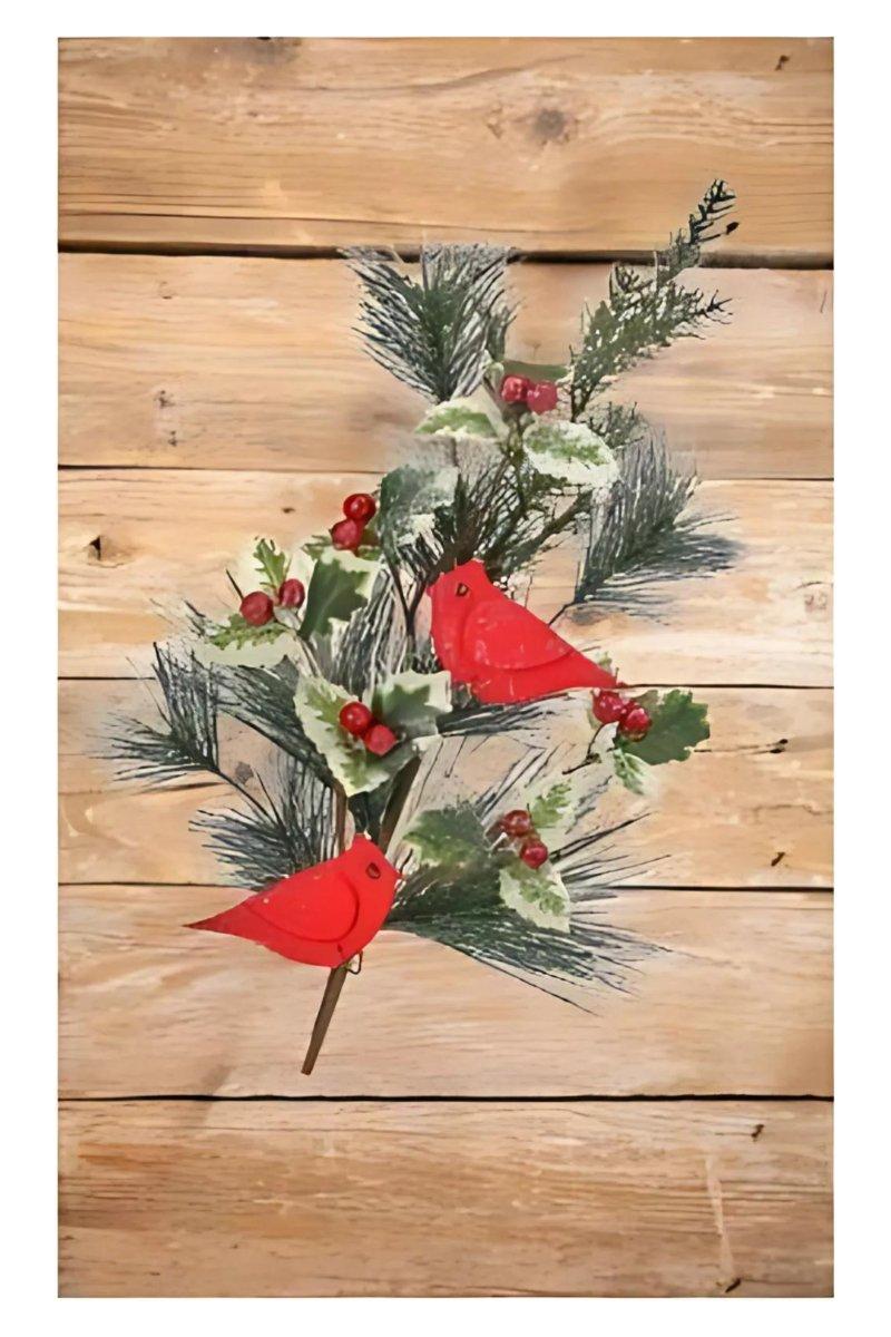 Shop For 22" Frosted Cardinals Holly Spray