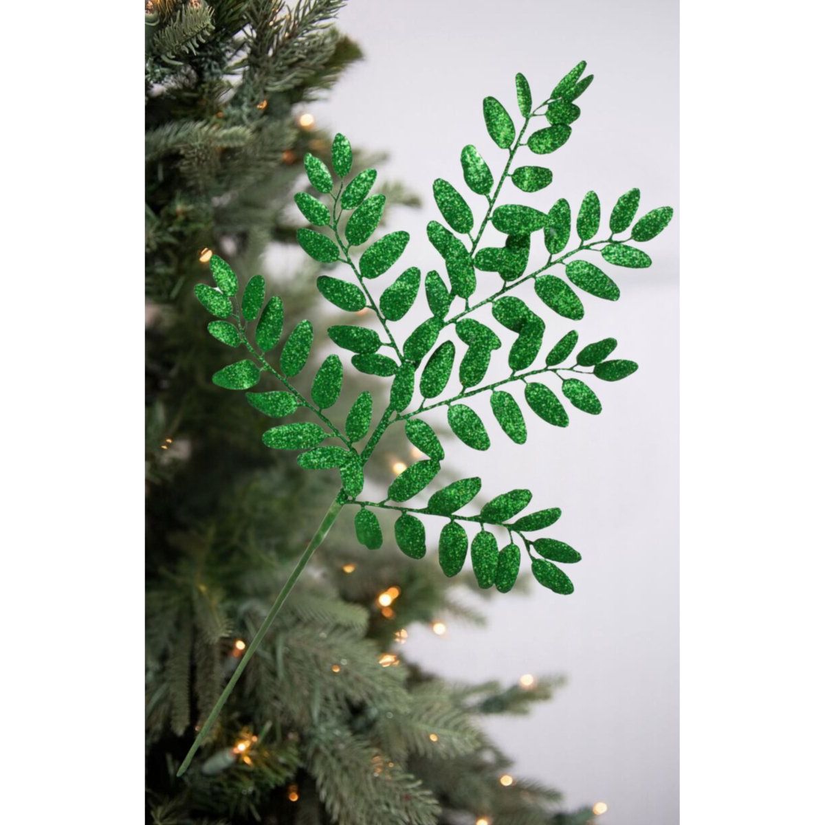 Shop For 22" Honey Locust Glitter Spray: Holiday Green