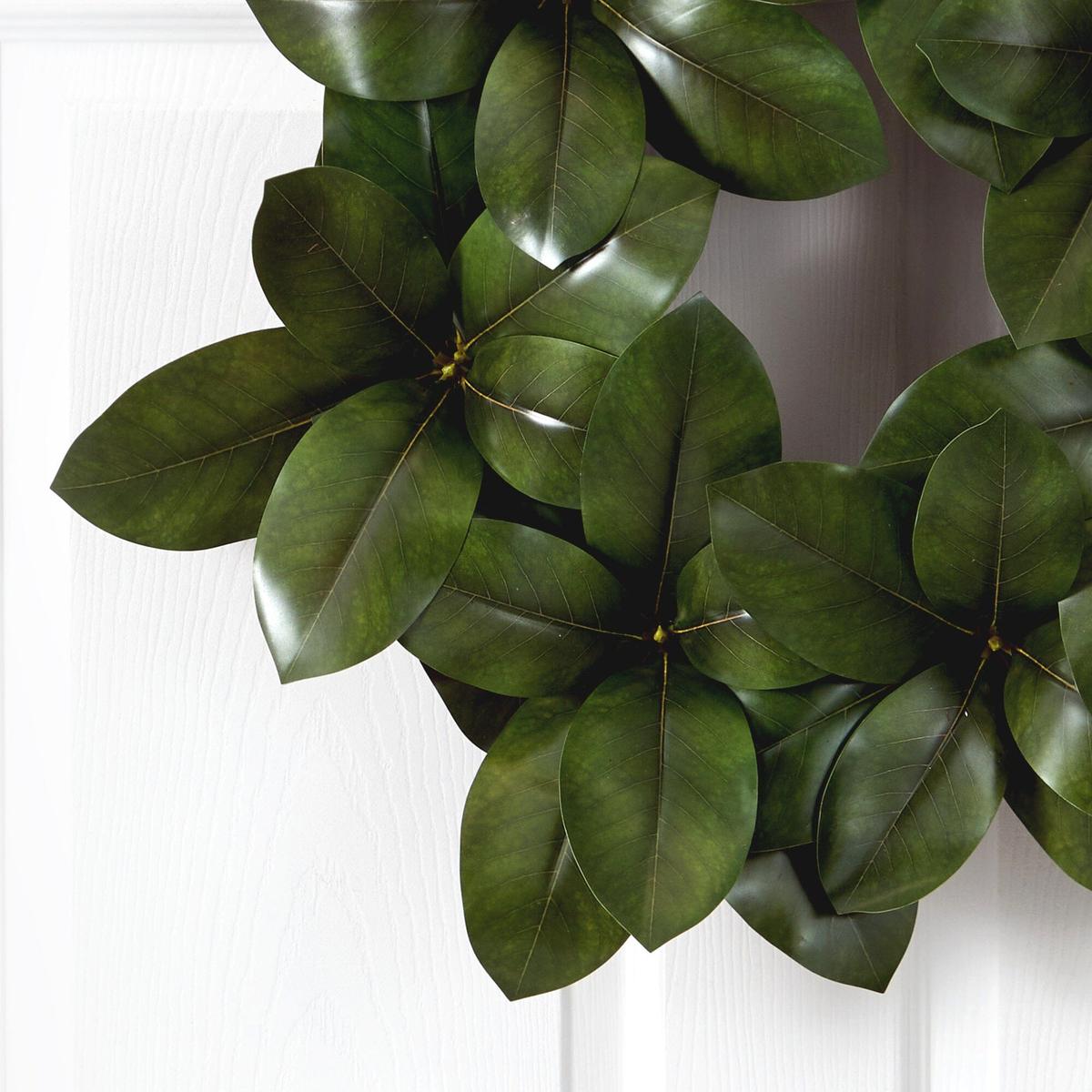Shop For 22” Magnolia Leaf Artificial Wreath