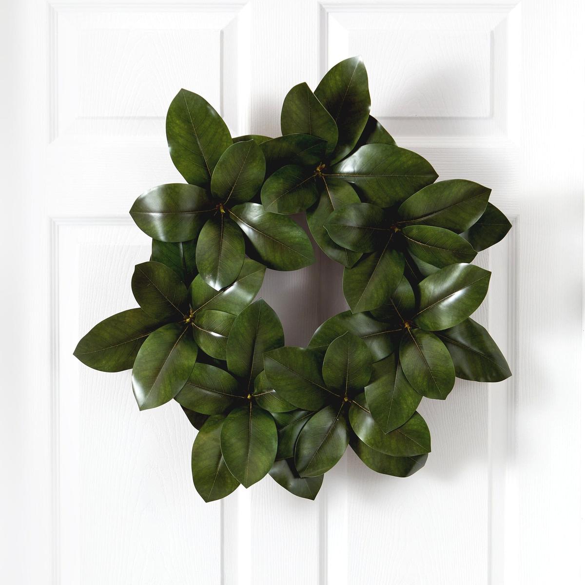 Shop For 22” Magnolia Leaf Artificial Wreath