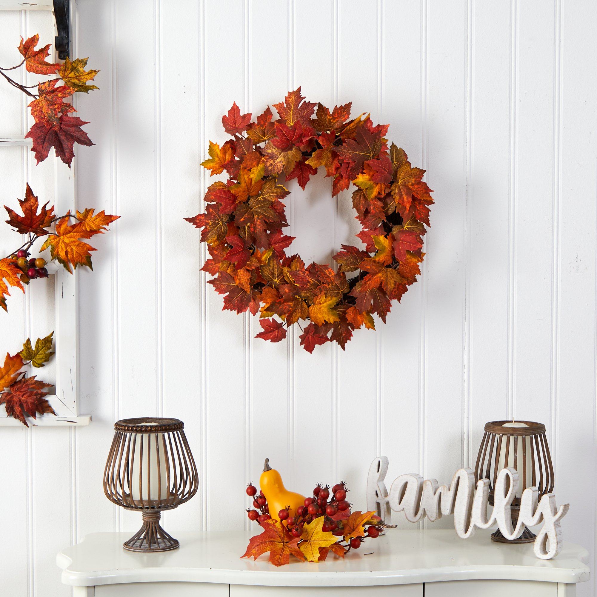 Shop For 22” Maple Leaf Artificial Wreath
