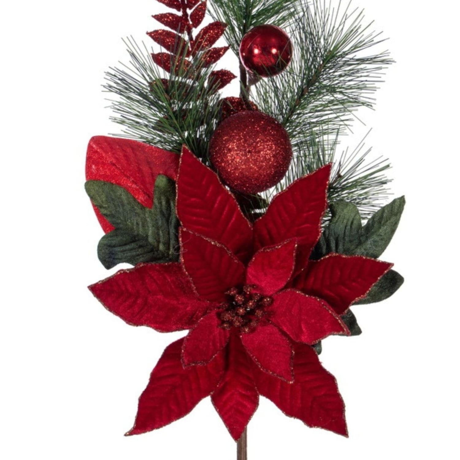 Shop For 22" Merry Red Poinsettia Fern Spray