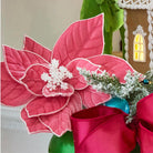 Shop For 22" Pink Glitter Trim Poinsettia Stem