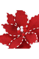 Shop For 22" Poinsettia Peppermint Edge Stem: Red