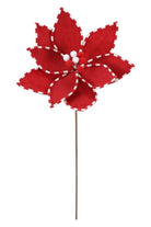 Shop For 22" Poinsettia Peppermint Edge Stem: Red