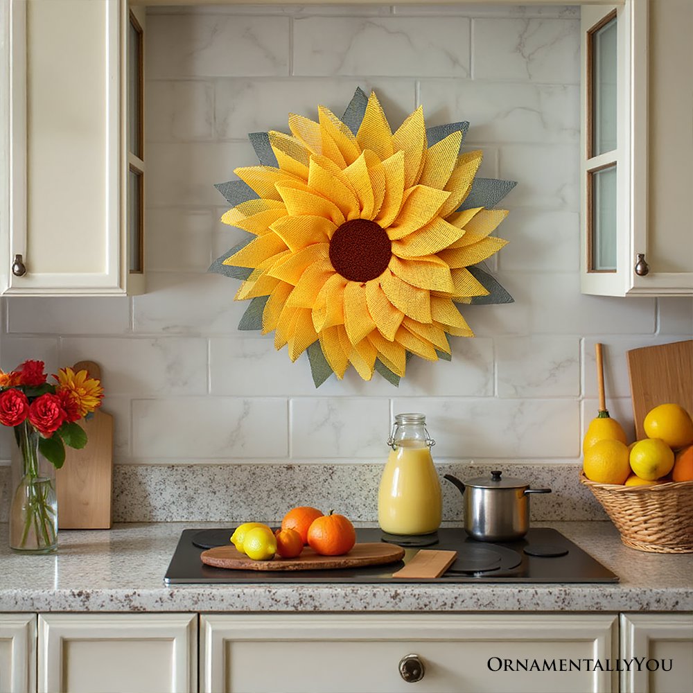 Shop For 22" Rustic Burlap Sunflower Wreath