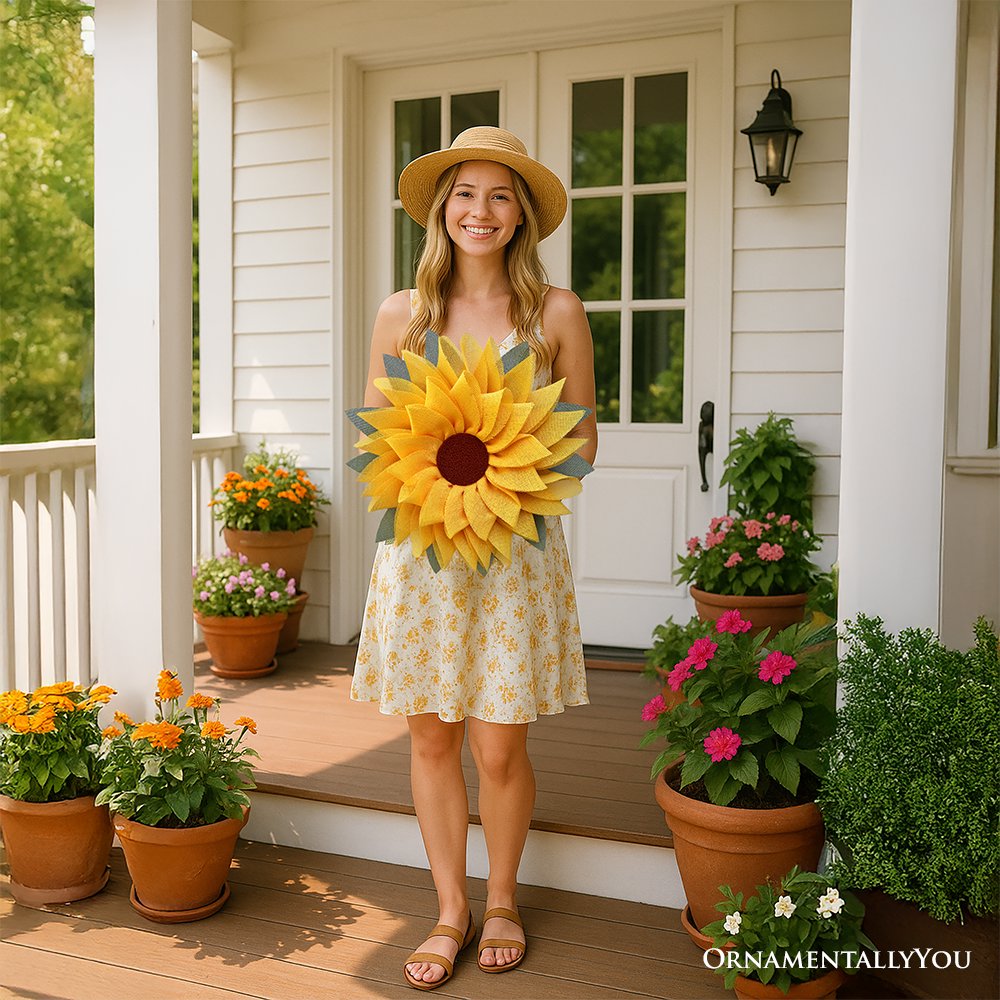 Shop For 22" Rustic Burlap Sunflower Wreath