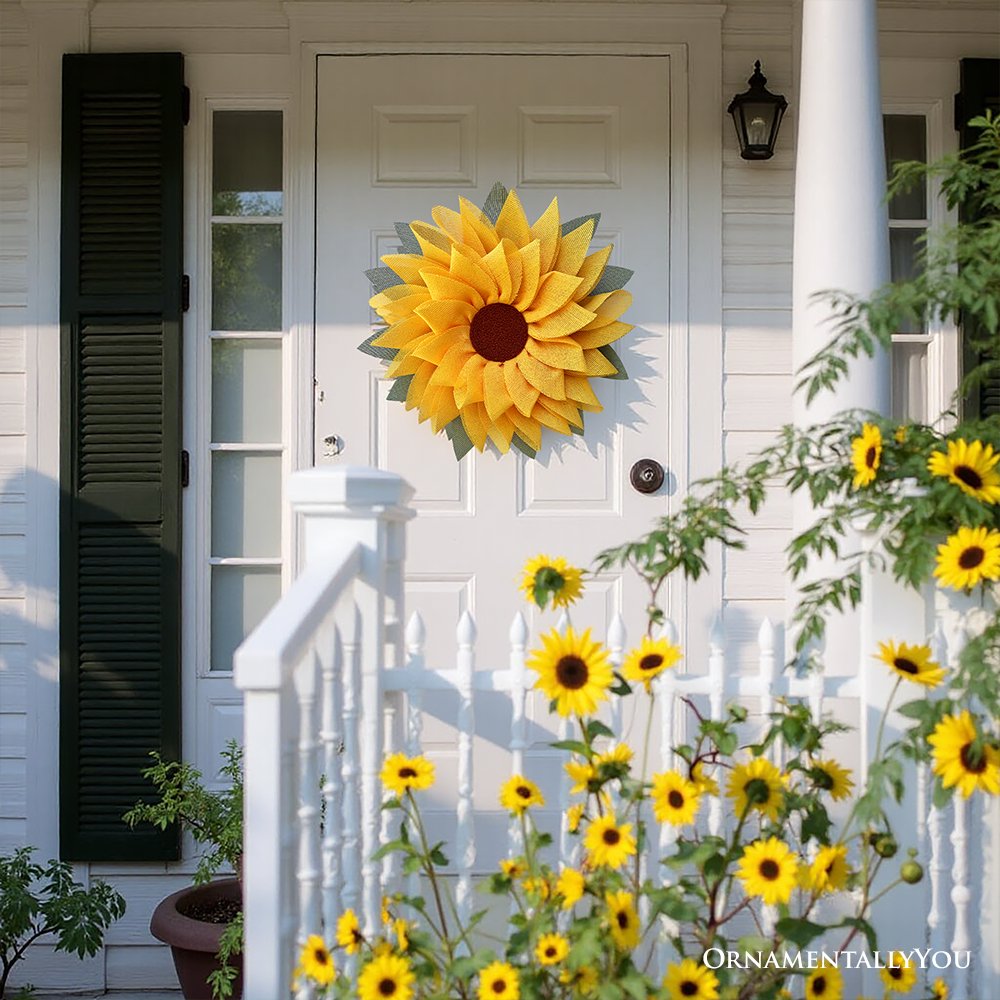 Shop For 22" Rustic Burlap Sunflower Wreath