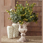 Shop For 22.25 Inch Cream & Rust Floral Embossed Urn