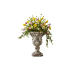 Shop For 22.25 Inch Cream & Rust Floral Embossed Urn