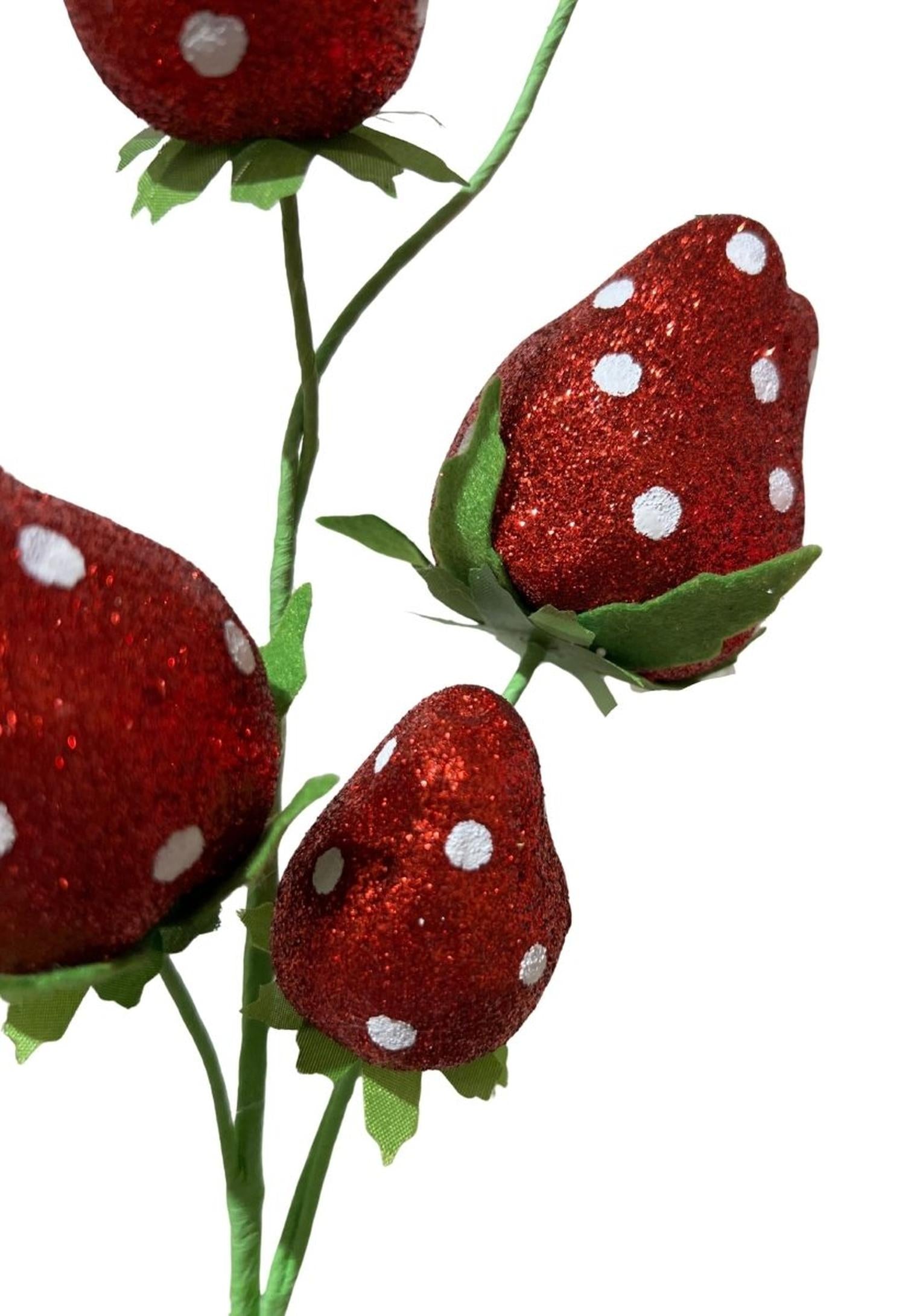 22in Glitter Polka Dot Strawberry Spray