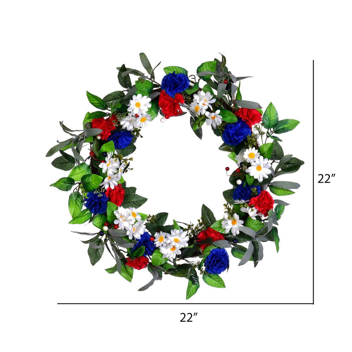 Shop For 22inch Artificial Mixed Floral Patriotic Wreath