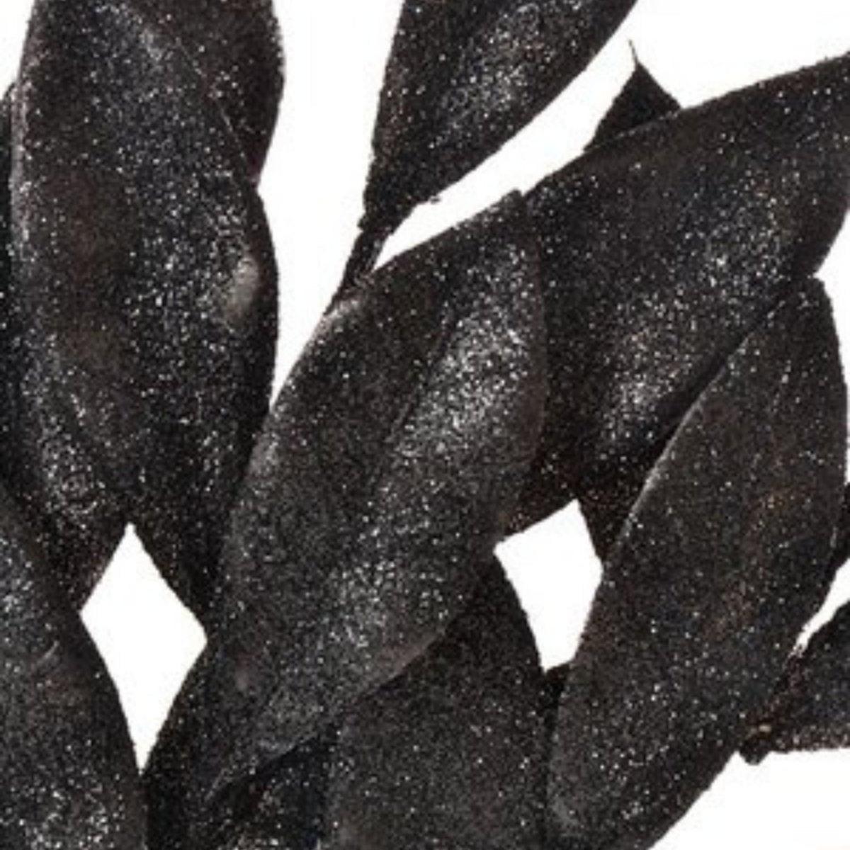 Shop For 23" Bay Leaf Glitter Spray: Black