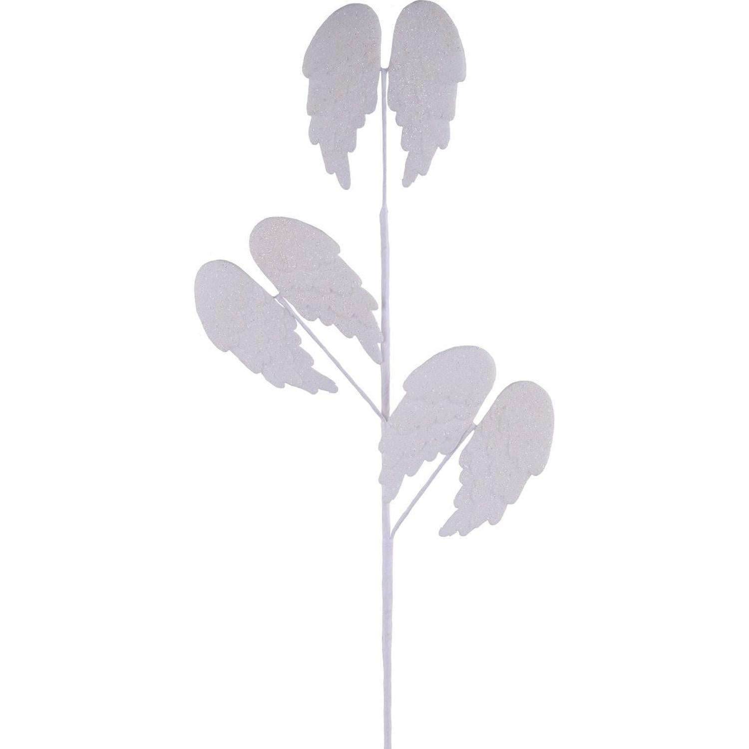 Shop For 23" Felt Glitter Angel Wing Spray: White