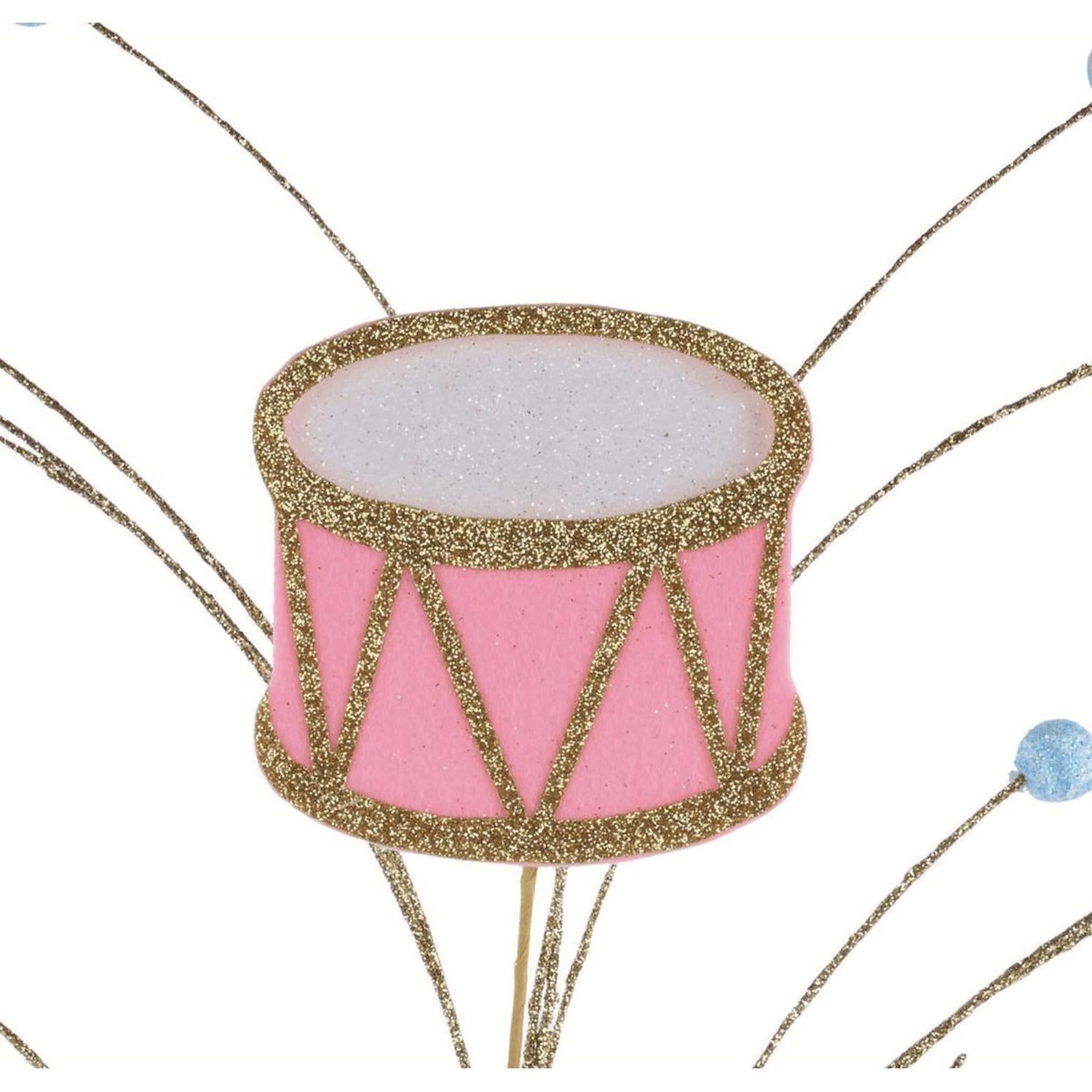23" Felt Glitter Nutcracker Drum Spray: Pastel