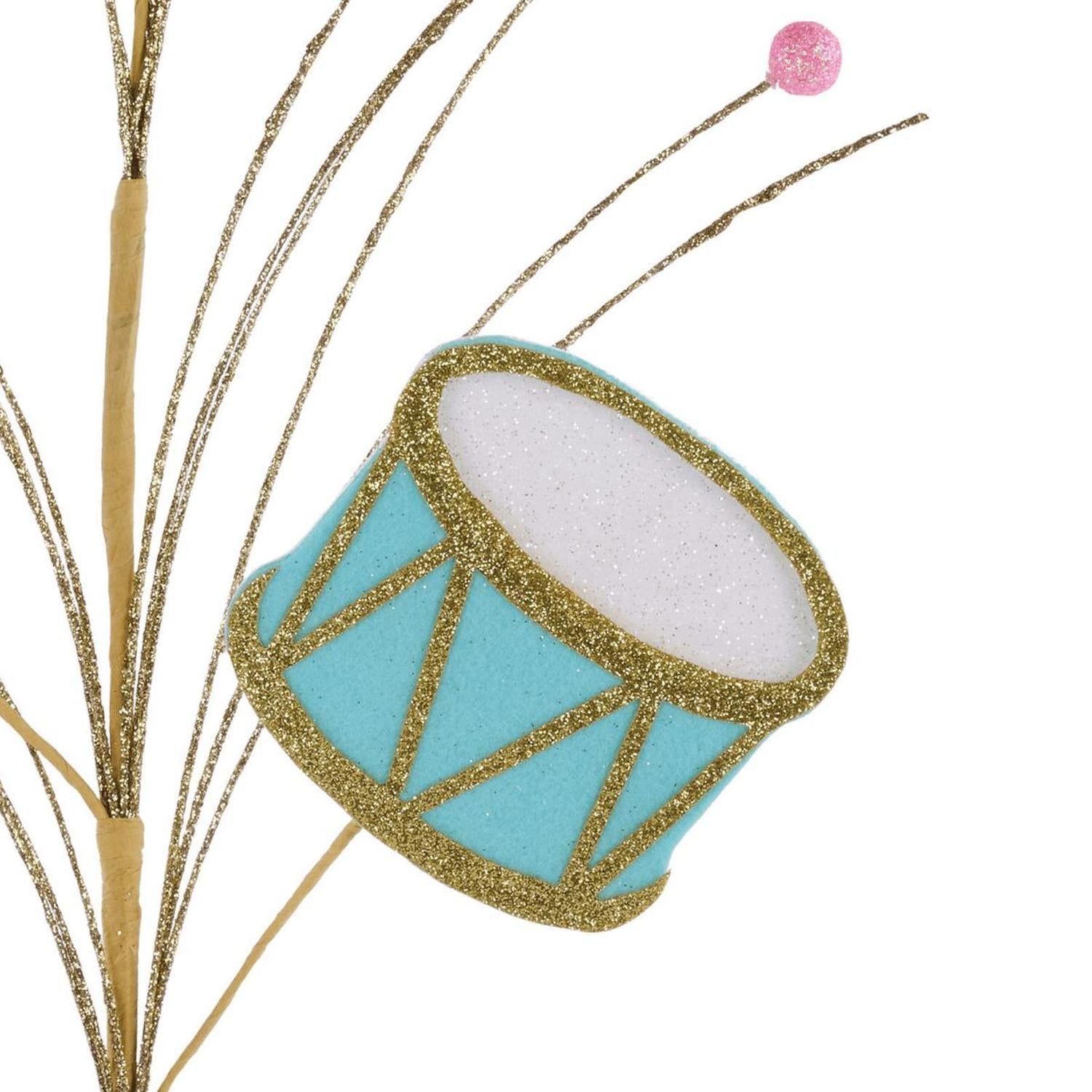 23" Felt Glitter Nutcracker Drum Spray: Pastel