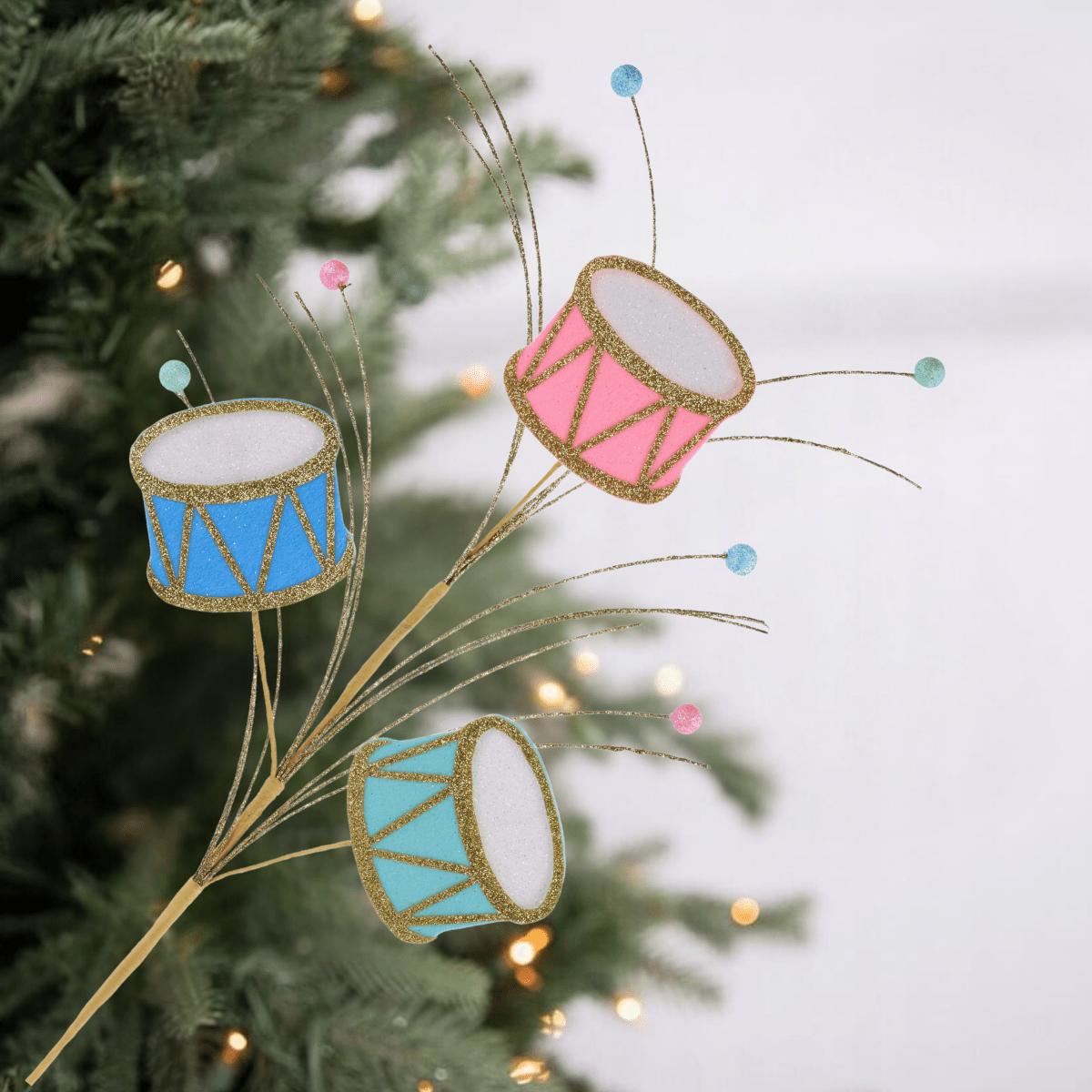 Shop For 23" Felt Glitter Nutcracker Drum Spray: Pastel