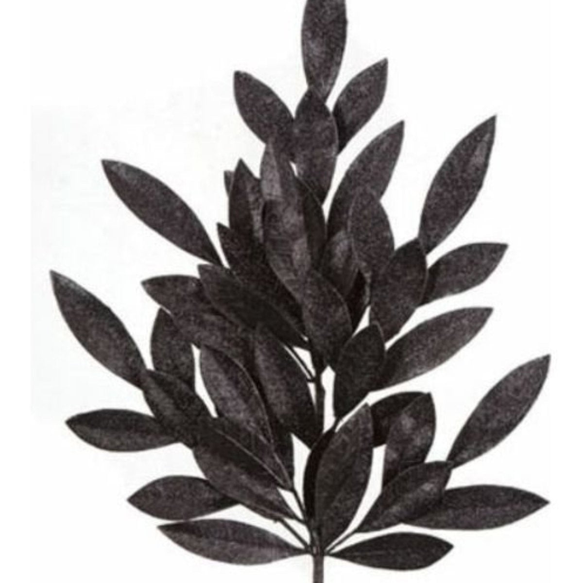 Shop For 23" Glitter Bay Leaf Spray: Black