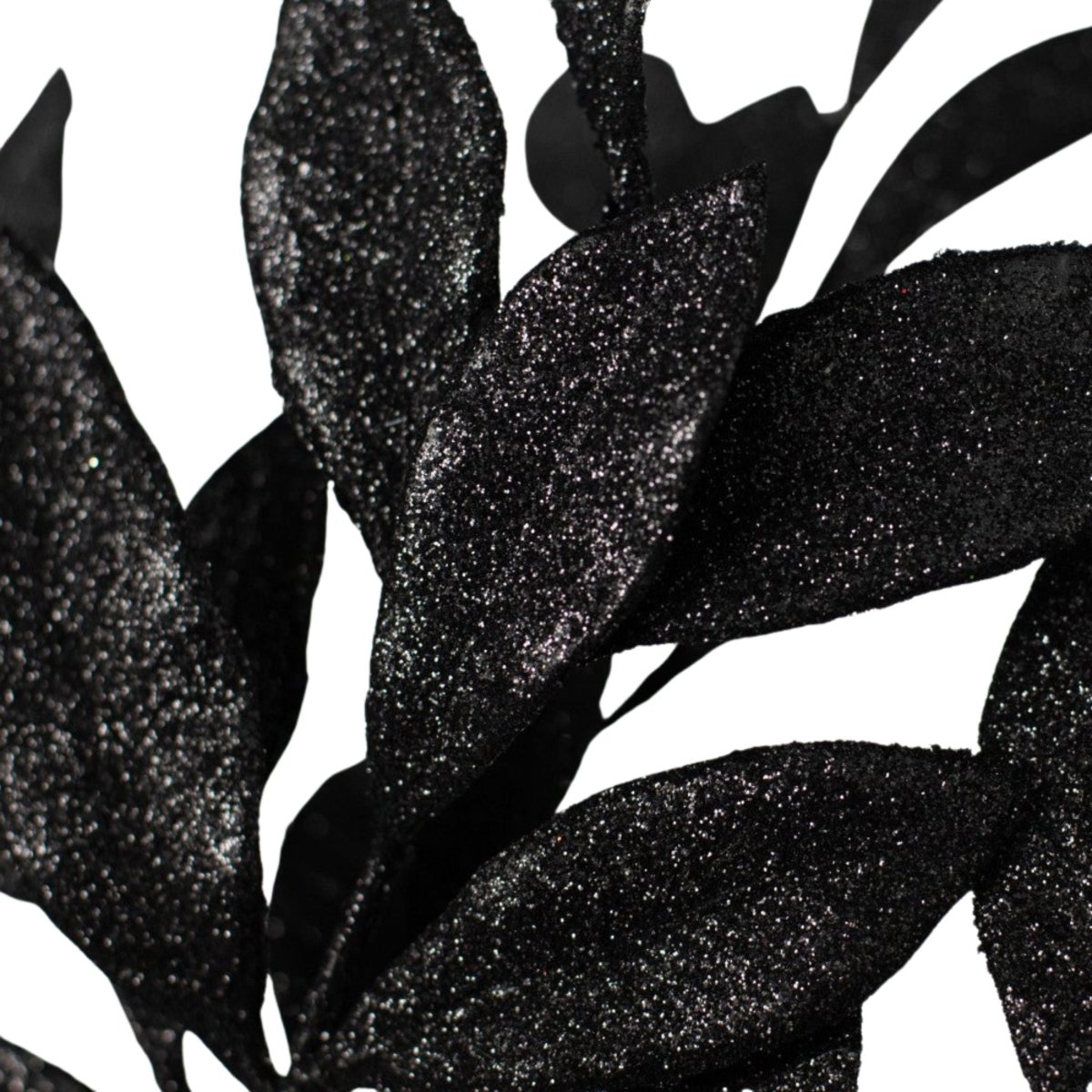 Shop For 23" Glitter Bay Leaf Spray: Black
