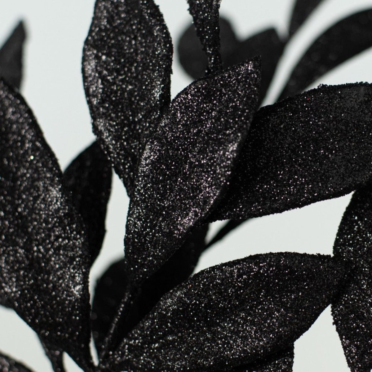 Shop For 23" Glitter Bay Leaf Spray: Black
