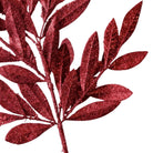 Shop For 23" Glitter Bay Leaf Spray: Burgundy