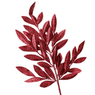 Shop For 23" Glitter Bay Leaf Spray: Burgundy