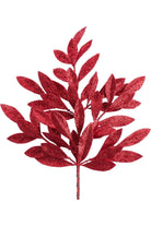 Shop For 23" Glitter Bay Leaf Spray: Red