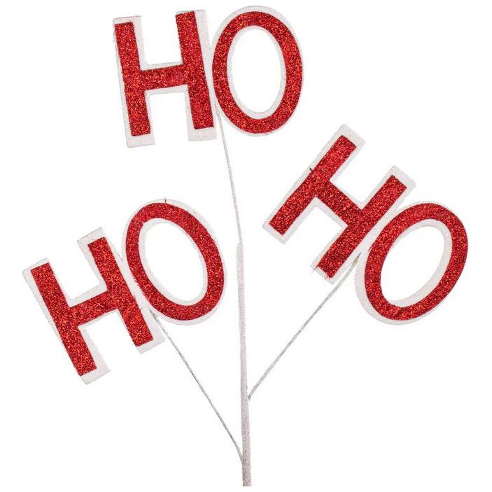 Shop For 23" Glitter Ho Ho Ho Spray: Red & White