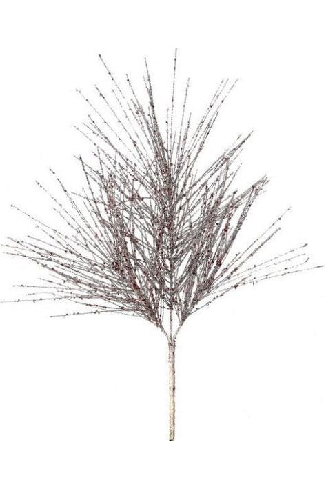 Shop For 23" Glitter Long Needle Pine Spray: Silver/Red