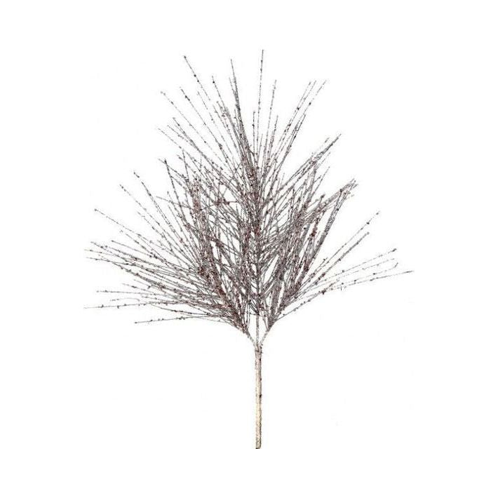 Shop For 23" Glitter Long Needle Pine Spray: Silver/Red